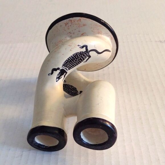 2 90s Y2K Hand-Carved Kenya African Soapstone Candle Holders Lizard Decor Boho - Picture 7 of 16